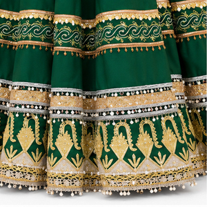 Vestido Lehenga Choli verde de alta calidad para mujer, vestido afgano Kuchi para damas, vestido tradicional con bordados elaborados, vestido afgano Kuchi. - Product Image 6