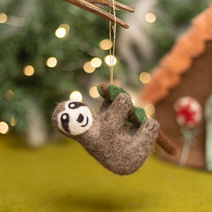 Handmade Felt <b>Sloth</b> Ornament Wool Hanging Christmas Tree Decor Keychain <b>Gift</b> for Child Animal Lovers Wholesale Bulk - Product Image 4