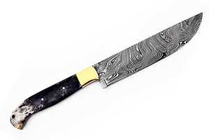 Couteau de cuisine en acier Damas de haute qualité – Hachoir professionnel pour chef – Manche en os – OEM disponible - Product Image 4