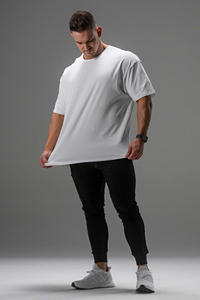 Cotton Spandex Men's Gym <b>T</b>-<b>Shirt</b> Loose Fit Short Sleeve Sport Fitness Running Workout Training <b>Shirt</b> in Sizes XS to <b>6XL</b> - Product Image 2
