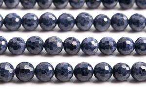 Cuentas de zafiro natural genuino, color azul profundo, microfacetadas, redondas, sueltas, para la fabricación de joyas y pulseras. - Product Image 3