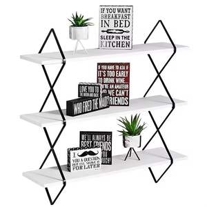 Estante de Pared Moderno, Estantes Flotantes de Metal Negro, Estante de Almacenamiento Decorativo, Organizador para Sala de Estar - Product Image 5