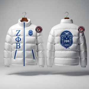 Zeta Phi Beta Sorority Veste longue matelassée | ZPB Sororité grecque et fraternité Puffer HBCU University vestes pour femmes - Product Image 4