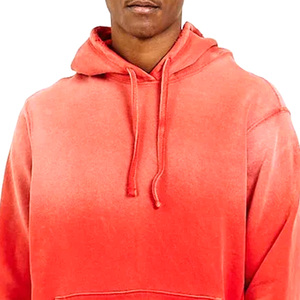 Sweat à capuche zippé pour homme, coupe ample, style streetwear, délavé à l'acide et effet soleil, avec logo personnalisé, prix de gros - Product Image 5