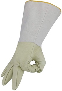 Guantes de soldadura de cuero de 16 pulgadas, resistentes al calor, para cocinar a la parrilla, soldadura eléctrica dividida en cuero - Product Image 2