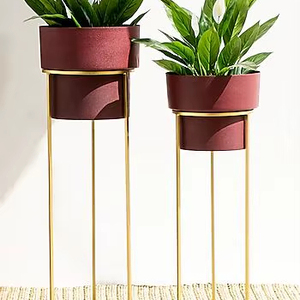Maceta Metálica Artística de Diseño Único de Linea Exports Inc, Maceta Decorativa para Plantas de Interior y Exterior, para Hogar, Jardín y Balcón - Product Image 1