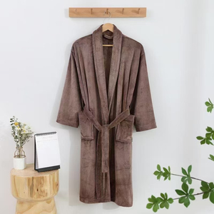 Cotton Waffle Style Bathrobe for Adult Couples Absorbent Hotel Home Wear Autumn and Winter Cotton Bathrobe Wholesale - Product Image 4