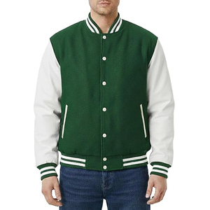 เสื้อแจ็คเก็ตวาร์ซิตี้คุณภาพสูงสำหรับผู้ชาย ปักโลโก้ตามสั่ง แขนหนังผสมขนสัตว์  แจ็คเก็ตเบสบอลแบบ Letterman สำหรับวิทยาลัย  ผู้จำหน่าย - Product Image 6