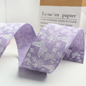 Vente en gros, petit ruban de figurine de papillon, rouleau de lin, matériel de noël, ruban cadeau, ruban de toile de jute - Product Image 3