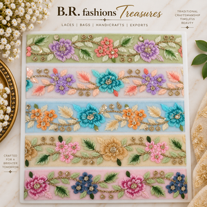 Wholesale 100% Polyester Elegant Floral Embroidered <b>Lace</b> <b>Ribbon</b> Trim Mesh Decorative Band Bridal Gown Evening Wear 1-1/2" Width - Product Image 4