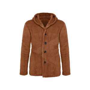 Veste à capuche en molleton Sherpa de coton confortable style urbain, en molleton Sherpa durable avec capuche confortable, personnalisable (OEM) - Product Image 2