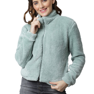 Women Sherpa fleece Faux <b>Fur</b> Wool Coat Breathable Warm Plush Casual hooded zipper collar Jacket snow wear comfy button closure - Product Image 1
