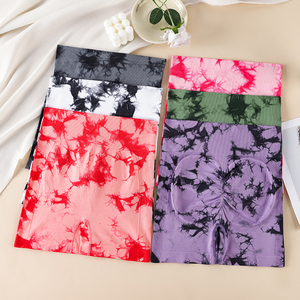 Shorts courts tie-dye pour hommes, taille mi-haute élastique, séchage rapide, en tricot de spandex, style décontracté, imprimé effet gouttelettes - Product Image 5