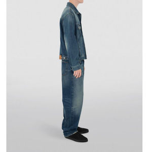 Veste en jean matelassée personnalisée pour homme, motif floral intégral, brodée, pour l'hiver, vente en gros - Product Image 4