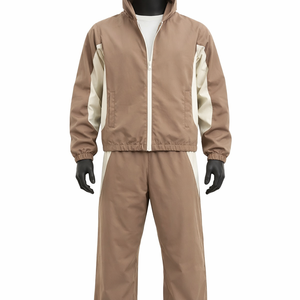 Premium Nylon Panel Work Windbreaker <b>Set</b> Custom Wholesale Factory Supplier USA Casual Winter Streetwear Jacket Pants Outfit Line - Product Image 4