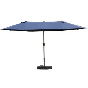 Ombrellone da Giardino Blu Scuro con Base, Ombrelloni e Basi per Patio - Product Image 5