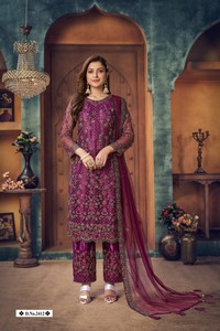 Salwar Kameez Moderne Semi-Cousu en Tulle Brodé pour Femme, Idéal pour Mariage, Diwali, Fête et Bal de Promo - Product Image 6