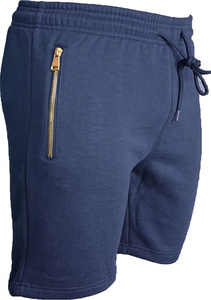 Shorts de jogging en molleton uni pour hommes, avec fermeture éclair et taille élastique, en tissu doux, prix de gros, personnalisables, longueur genou AI-SH-51 - Product Image 6