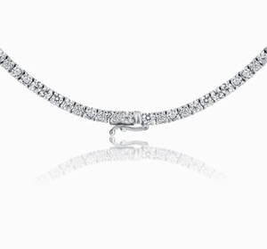 KIVORA Moissanite Tennis Necklace Round Brilliant Cut 925 Silver <b>Box</b> Chain Unisex Luxury Jewelry IGI Certified Gift for <b>Wedding</b> - Product Image 5