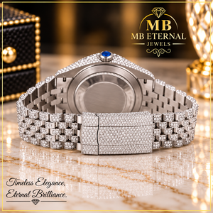 Montre en diamant MB ETERNAL JEWELS, boîtier carré en alliage de 41 mm, mouvement automatique à quartz, fermoir à boucle, luxe unisexe - Product Image 4