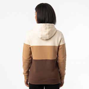 Sweat-shirt à capuche décontracté pour femme, trois tons, manches longues, coupe classique avec poche - Product Image 2