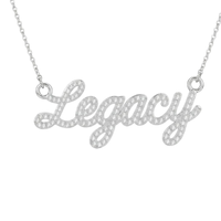 Collier Pave Script Legacy pour Femme, Pendentif Lettre en Cristal Couleur Or Élégant, Bijou Tendance, Chaîne de Luxe, Qualité Supérieure