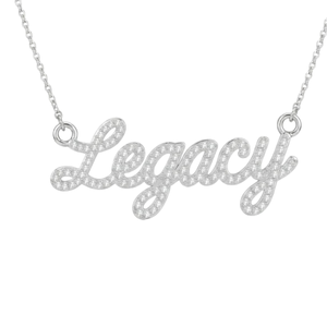 Collier Pave Script Legacy pour Femme, Pendentif Lettre en Cristal Couleur Or Élégant, Bijou Tendance, Chaîne de Luxe, Qualité Supérieure - Product Image 1