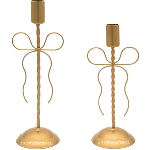 2 ensembles de chandeliers dorés avec nœuds, faits à la main, écologiques, pour mariages, décoration de la maison, anniversaires - Product Image 1