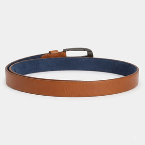 Cinturón casual para hombre de cuero genuino de grano completo, hecho a mano con acabado de alta calidad, con elegante hebilla de latón intercambiable. - Product Image 6