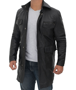 Abrigo de Cuero para Hombre, Corte Ajustado, Chaqueta Larga, Diseño Moderno, Cuero PU, Ajuste Cómodo, Prenda Elegante para Invierno, Informal, para Fiestas - Product Image 3