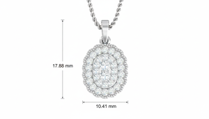 Pendentif halo « Ovale éternel » pour femme en or 14 carats et diamants naturels |   0,36 carats |   Bijoux fins de haute qualité, commandes en gros disponibles - Product Image 2