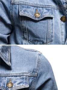 Men's <b>Slim</b> <b>Fit</b> Long Sleeve Cotton Denim Trucker <b>Jacket</b> Winter O-Neck Outerwear with Plus Size with Customized Logo - Product Image 4