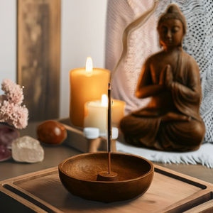 Mini Porta Incienso de Madera Natural, Difusor de Aromaterapia Portátil para Yoga, Oficina y Viajes, para Quemar Varillas de Incienso - Product Image 6