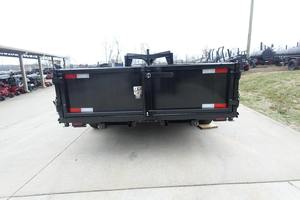 7x16 Telescopic Gooseneck Dump <b>Trailer</b> IBeam <b>Tractor</b> <b>Trailer</b> Compatible 2ft Sides 7K Axles Farm Hauling - Product Image 2