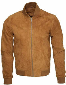 Chaqueta Bomber Casual de Invierno para Hombre, de Fibra de Bambú y Lona, con Cierre Frontal, Logotipo Retro, Estilo Vaquero Occidental en Gamuza Marrón - Product Image 6