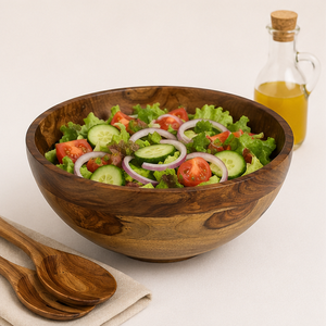 Eco-Friendly Handmade Acacia Wooden Bowl Large Salad Serving Bowl for Farmhouse Kitchen Decoration Bowl In Good Price - Product Image 2