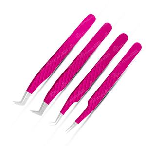 Pince à épiler pour extensions de cils avec logo personnalisé Marque privée Pince à cils en acier inoxydable à poignée diamantée Disponible en différents modèles - Product Image 2