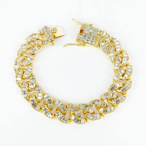 Collar de Cadena Chapado en Oro S925 con Moissanita, Corte Baguette, Estilo Hiphop, Unisex, para Uso Diario - Product Image 3