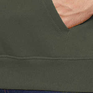 เสื้อฮู้ดผู้ชายผ้าฟลีซสำหรับฤดูหนาว ผ้าฝ้าย 100% สีพื้น ถักแบบลำลอง ทรงปกติ สีเขียวมะกอก แขนยาว - Product Image 6