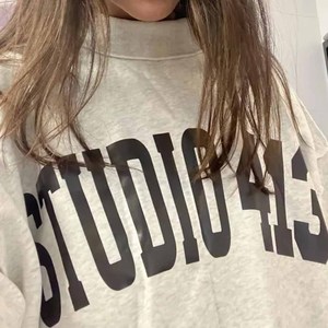 Uncw Wholesale <b>Mock</b> <b>Neck</b> Sweatshirt Polka Dot Tackle Twill Chenille Letter College Wear - Product Image 6