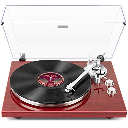 Vinyl Record Player with Magnetic Cartridge Stylus High Fidelity Turntable Player for Home Audio Entertainment
