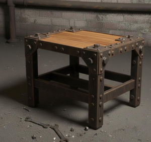 โต๊ะกาแฟไม้แบบดั้งเดิม โครงโลหะ พกพาสะดวก สำหรับห้องนั่งเล่น โฮมออฟฟิศ ทำด้วยมือ เป็นมิตรกับสิ่งแวดล้อม ตกแต่งได้อเนกประสงค์ - Product Image 2