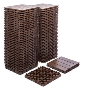 กระเบื้องพลาสติกแบบประกบกันได้ 68 ชิ้น ขนาด 11.42"x11.42" ทนทานเป็นพิเศษ พื้นที่ 61.60 ตารางฟุต สำหรับปูพื้นภายนอก กันน้ำ ทนทุกสภาพอากาศ - Product Image 1