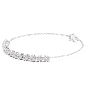 Conjunto de Pulsera con Diamantes Cultivados en Laboratorio a Precios Accesibles, Chapado en Rodio, Oro Blanco Sólido de 18 Quilates, para Uso Diario/Oficina, Boda, Compromiso, Mujer - Product Image 1