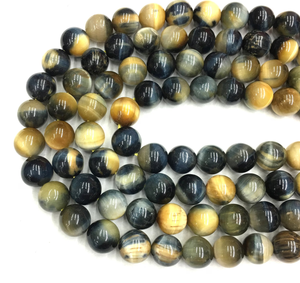 Perles rondes en œil de tigre naturel FE, 8 mm, perles en vrac pour la fabrication de bracelets, origine Inde - Product Image 1