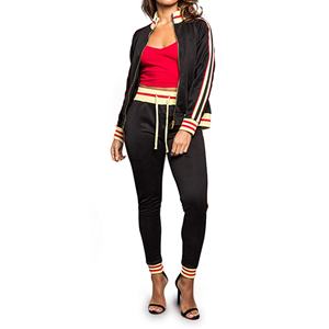 High Quality Streetwear Sweatpants <b>Zip</b> <b>up</b> Sweatsuit Sets Streak <b>Zip</b> <b>up</b> <b>Hoodie</b> and Jogger Set Custom Tracksuits for Women - Product Image 1