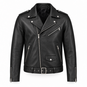 Blouson de moto en cuir personnalisé pour homme avec logo frontal, imperméable, à capuche, style vintage, vêtement d'extérieur d'hiver, haute qualité, fournisseur OEM ODM - Product Image 1