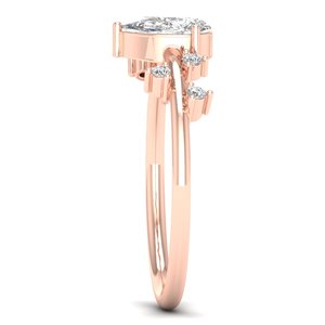 REYES - Anillo de Compromiso de Plata de Ley 925 con Corte de Pera y Moissanita de 0.84 Quilates para Mujer, Chapado en Oro Rosa de 14K y Rodio - Product Image 3