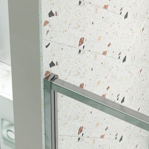 Porta Doccia Scorrevole a Battente in Vetro da 32-36 pollici (L) x 72 pollici (A) con Telaio Cromato in Vetro Temperato Trasparente SGCC da 1/4 di pollice (6mm) - Product Image 6