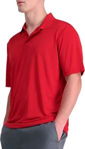 Chemises polo pour hommes, rouges, à manches courtes, en coton, brodées, respirantes, tricotées, unies, confortables, vêtements décontractés - Product Image 5